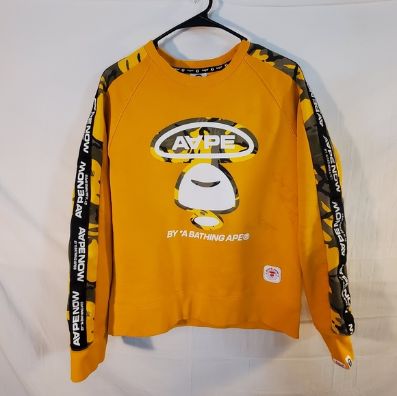 AAPE BY A BATHING APE Men's Medium Camouflage Pattern APUNVS Sweatshirt *flaw*. - Picture 1 of 13